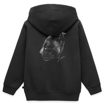 Panther - Kinder Premium Organic Zip Hoodie - Schwarz - Hinten - AI Model Kid Male (0cm)