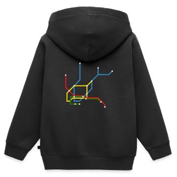 Hamburg U-Bahn U Bahn UBahn Regenbogen - Kinder Premium Organic Zip Hoodie - Schwarz - Hinten - AI Model Kid Male (0cm)