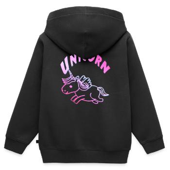 Unicorn Einhorn suess - Kinder Premium Organic Zip Hoodie - Schwarz - Hinten - AI Model Kid Male (0cm)