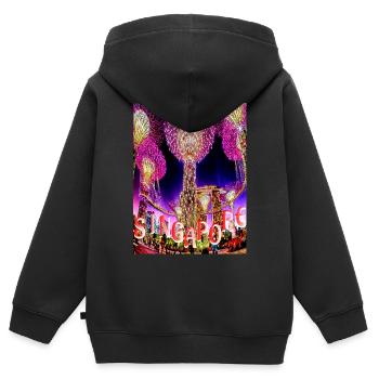 JARDIN DE LA BAIE - Sweat Premium à capuche zippé enfant bio - noir - Dos - AI Model Kid Male (0cm)