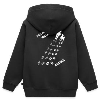 Du geht nie alleine - Kinder Premium Organic Zip Hoodie - Schwarz - Hinten - AI Model Kid Male (0cm)