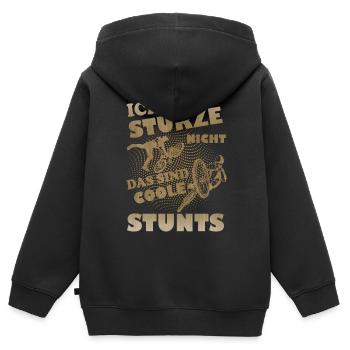 Ich stürze nicht Fahrrad - Kinder Premium Organic Zip Hoodie - Schwarz - Hinten - AI Model Kid Male (0cm)