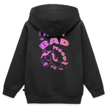 Einhorn gute Laune - Kinder Premium Organic Zip Hoodie - Schwarz - Hinten - AI Model Kid Male (0cm)