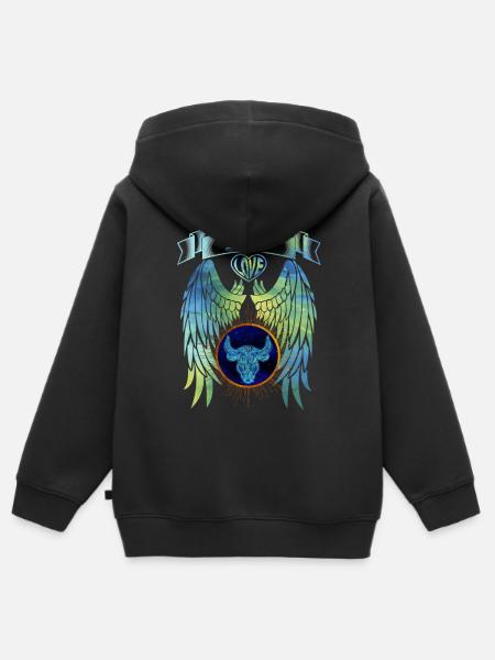 Sternzeichen Stier - Kinder Premium Organic Zip Hoodie - Schwarz