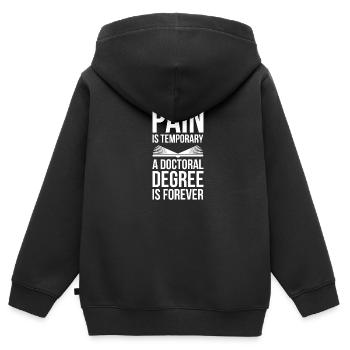 Doctoral Degree is Forever phd Abschluss Geschenk - Kinder Premium Organic Zip Hoodie - Schwarz - Hinten - AI Model Kid Male (0cm)