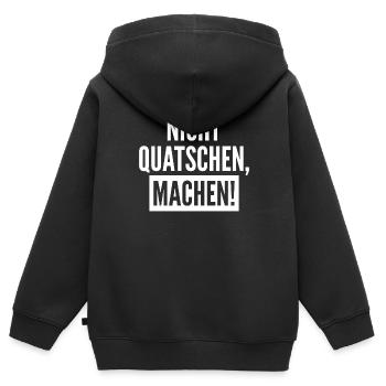 Nicht Quatschen Machen Geschenk - Kinder Premium Organic Zip Hoodie - Schwarz - Hinten - AI Model Kid Male (0cm)