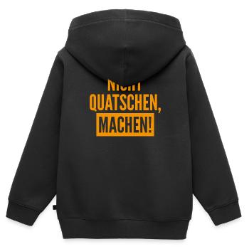Nicht Quatschen Machen Geschenk - Kinder Premium Organic Zip Hoodie - Schwarz - Hinten - AI Model Kid Male (0cm)