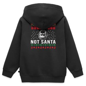 Pas de cadeau de Noël Noël Santa Karl Marx - Sweat Premium à capuche zippé enfant bio - noir - Dos - AI Model Kid Male (0cm)