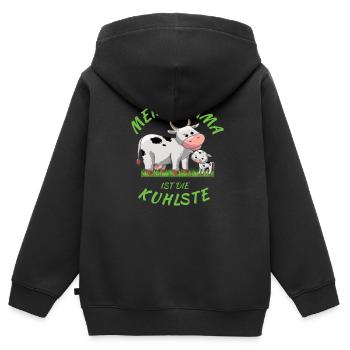 Coolste Mama Kuh Landwirtschaft für Kinder Kind - Kinder Premium Organic Zip Hoodie - Schwarz - Hinten - AI Model Kid Male (0cm)