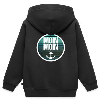 MOIN MOIN Hamburg Anker Elbe Baltic North North Vintage - Kids Premium Organic Zip-up Hoodie - black - Back - AI Model Kid Male (0cm)