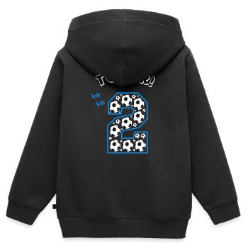 2. Geburtstag Fußball - Kinder Premium Organic Zip Hoodie - Schwarz - Hinten - AI Model Kid Male (0cm)