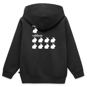 Programmer computer scientist byte rabbit gift - Kids Premium Organic Zip-up Hoodie - black - Back - AI Model Kid Male (0cm)