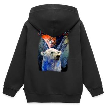 Wunderschöner Eisbär - Kinder Premium Organic Zip Hoodie - Schwarz - Hinten - AI Model Kid Male (0cm)