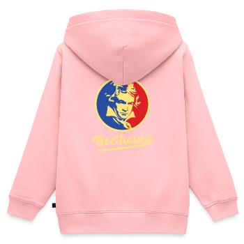Beethoven Bonn - Kinder Premium Organic Zip Hoodie - Rosa - Hinten - AI Model Kid Female (0cm)