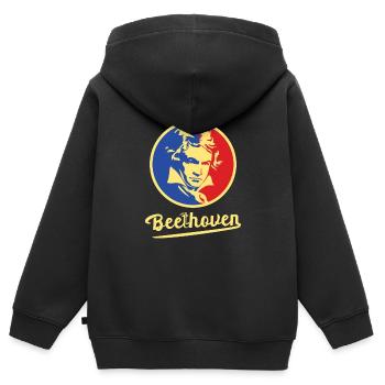 Beethoven Bonn - Kinder Premium Organic Zip Hoodie - Schwarz - Hinten - AI Model Kid Male (0cm)