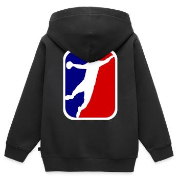 Handball. Handball-Fan. Handballspieler. - Kinder Premium Organic Zip Hoodie - Schwarz - Hinten - AI Model Kid Male (0cm)
