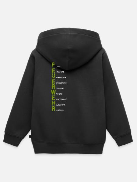 FEUERWEHR - Kinder Premium Organic Zip Hoodie - Schwarz