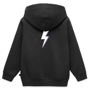 Blitz Retro Vintage Style Geschenk - Kinder Premium Organic Zip Hoodie - Schwarz - Hinten - AI Model Kid Male (0cm)