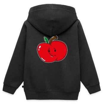 Fruit de pomme fruit - Sweat Premium à capuche zippé enfant bio - noir - Dos - AI Model Kid Male (0cm)