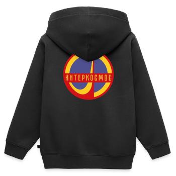 Intercosmos Sputnik espace cadeau URSS - Sweat Premium à capuche zippé enfant bio - noir - Dos - AI Model Kid Male (0cm)