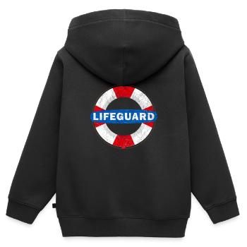 Bademeister Rettungsring Pool - Kinder Premium Organic Zip Hoodie - Schwarz - Hinten - AI Model Kid Male (0cm)