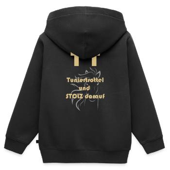 Compétition idiot TT équitation - Sweat Premium à capuche zippé enfant bio - noir - Dos - AI Model Kid Male (0cm)