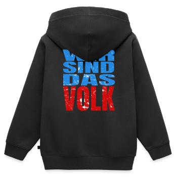 Wir sind das Volk! Demo Protest Grundgesetz - Kinder Premium Organic Zip Hoodie - Schwarz - Hinten - AI Model Kid Male (0cm)