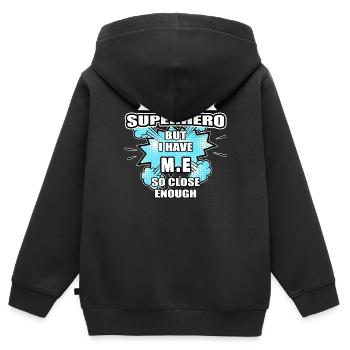 Encéphalomyélite myalgique Superhero ME Awareness - Sweat Premium à capuche zippé enfant bio - noir - Dos - AI Model Kid Male (0cm)