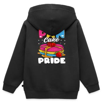 Pansexual Pan Cake Pun Pansexual Parody - Kids Premium Organic Zip-up Hoodie - black - Back - AI Model Kid Male (0cm)