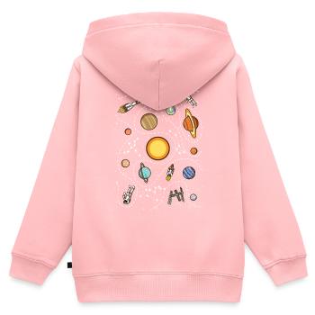 Weltraumplaneten-Enthusiast - Kinder Premium Organic Zip Hoodie - Rosa - Hinten - AI Model Kid Female (0cm)