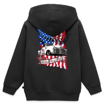 Custom Classic Pickup Truck Baujahr 1950 - Kinder Premium Organic Zip Hoodie - Schwarz - Hinten - AI Model Kid Male (0cm)