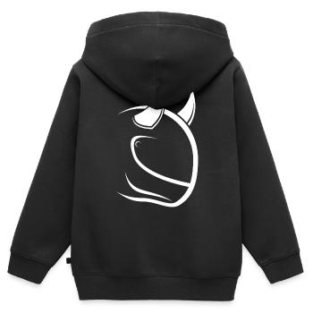 Biker Devil - Kinder Premium Organic Zip Hoodie - Schwarz - Hinten - AI Model Kid Male (0cm)