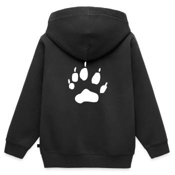 Tatze | Les best-sellers | - Sweat Premium à capuche zippé enfant bio - noir - Dos - AI Model Kid Male (0cm)