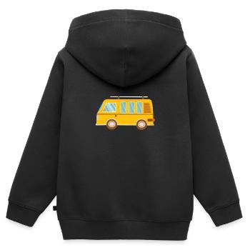 Campeur - Sweat Premium à capuche zippé enfant bio - noir - Dos - AI Model Kid Male (0cm)