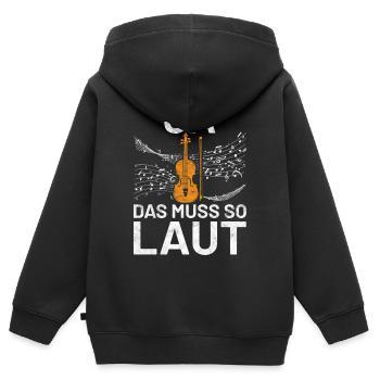 Ja das muss so laut - Kinder Premium Organic Zip Hoodie - Schwarz - Hinten - AI Model Kid Male (0cm)