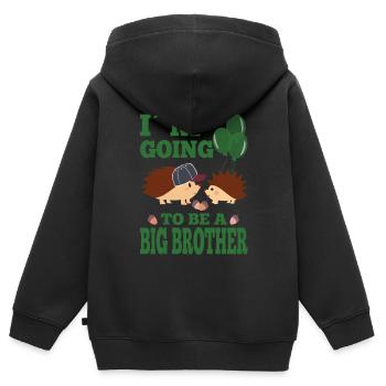 Je vais être un cadeau de grand frère - Sweat Premium à capuche zippé enfant bio - noir - Dos - AI Model Kid Male (0cm)