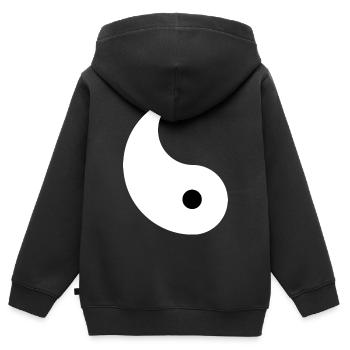 Geteiltes Ying und Yang Zeichen für Paare Yin Yan - Kinder Premium Organic Zip Hoodie - Schwarz - Hinten - AI Model Kid Male (0cm)