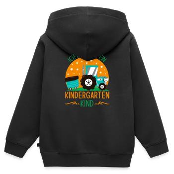 kindergarten Kind Jungen Geschenk - Kinder Premium Organic Zip Hoodie - Schwarz - Hinten - AI Model Kid Male (0cm)