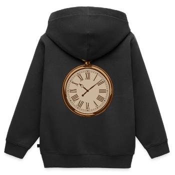 Montre Vintage Antique - Sweat Premium à capuche zippé enfant bio - noir - Dos - AI Model Kid Male (0cm)