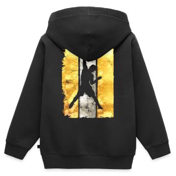 Klettern - Kletterer - Kletterwand - Bouldern - Kinder Premium Organic Zip Hoodie - Schwarz - Hinten - AI Model Kid Male (0cm)
