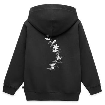 Scoliose Florale Colonne vertébrale Impression Monochrome - Sweat Premium à capuche zippé enfant bio - noir - Dos - AI Model Kid Male (0cm)