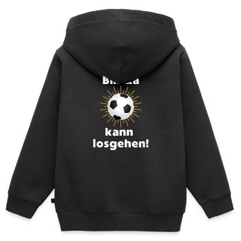 Fußball Kinder lustiger Spruch - Kinder Premium Organic Zip Hoodie - Schwarz - Hinten - AI Model Kid Male (0cm)