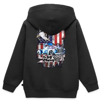 Legendärer V8 Chevy Pickup LKW USA Adler - Kinder Premium Organic Zip Hoodie - Schwarz - Hinten - AI Model Kid Male (0cm)