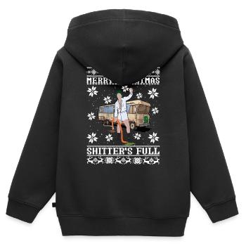 Joyeux Noël Shitters Full Ugly Christmas - Sweat Premium à capuche zippé enfant bio - noir - Dos - AI Model Kid Male (0cm)