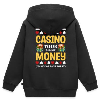 Kartenspiel Ace - Kinder Premium Organic Zip Hoodie - Schwarz - Hinten - AI Model Kid Male (0cm)