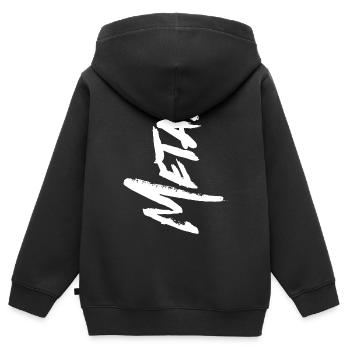METAL - Kinder Premium Organic Zip Hoodie - Schwarz - Hinten - AI Model Kid Male (0cm)
