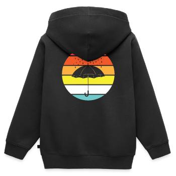 Regenschirm - Regentropfen, vintage - summer - Kinder Premium Organic Zip Hoodie - Schwarz - Hinten - AI Model Kid Male (0cm)