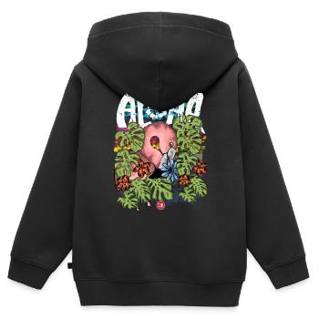 Aloha - Kids Premium Organic Zip-up Hoodie - black - Back - AI Model Kid Male (0cm)