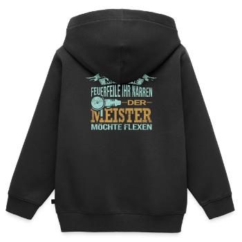 Pflasterer Spruch Geschenk - Kinder Premium Organic Zip Hoodie - Schwarz - Hinten - AI Model Kid Male (0cm)