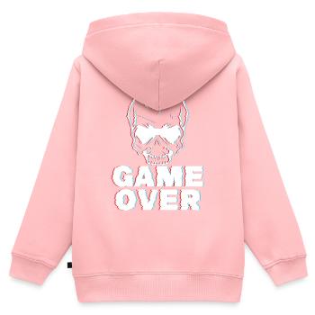 Game Over Glitch - Kinder Premium Organic Zip Hoodie - Rosa - Hinten - AI Model Kid Female (0cm)